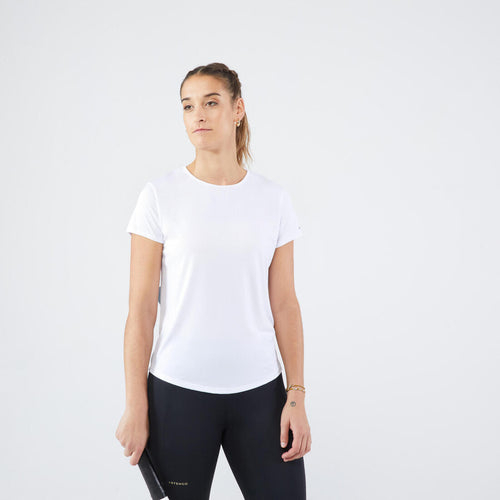 





Women's Tennis Quick-Dry Crew Neck T-Shirt Essential 100 - White