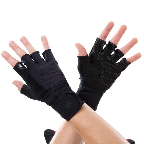 





900 Weight Training Glove with Double Rip-Tab Cuff - Black/Grey