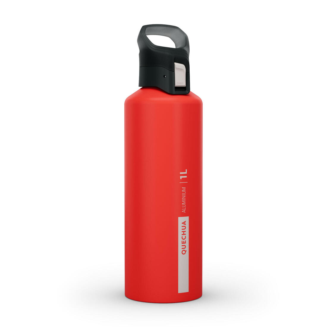 1 L aluminium water bottle with quick opening cap for hiking