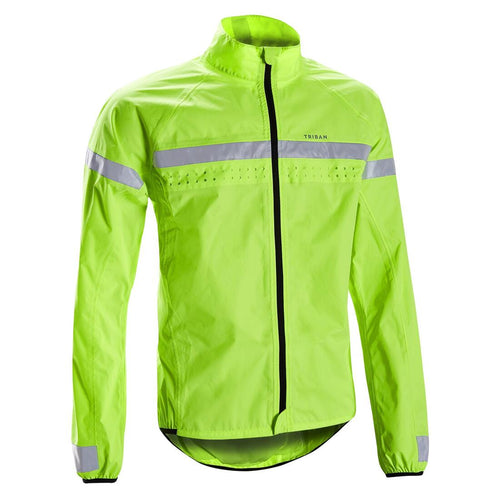 





Men's Long-Sleeved Showerproof Road Cycling Jacket RC 120 Visible EN1150
