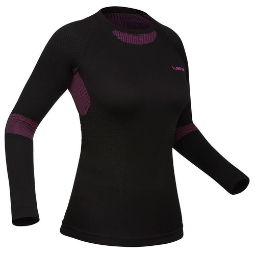 





Women's seamless ski base layer top 580 I-Soft - Black/Purple