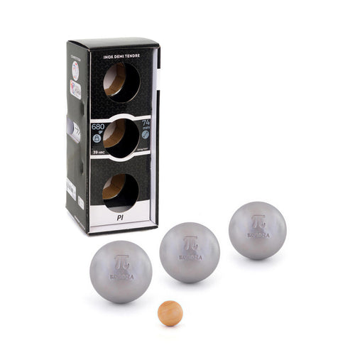 





3 Semi-Soft Stainless Steel Competition Petanque Boules