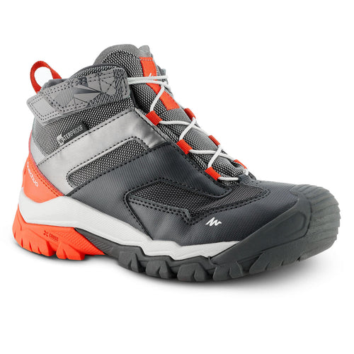 





Kids’ Waterproof Hiking Shoes - CROSSROCK MID 28 TO 34 - Grey
