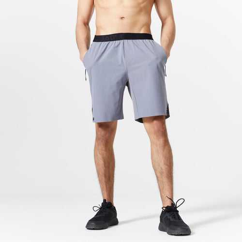 





Men's Breathable Performance Cross Training Shorts with Zipped Pockets - Grey