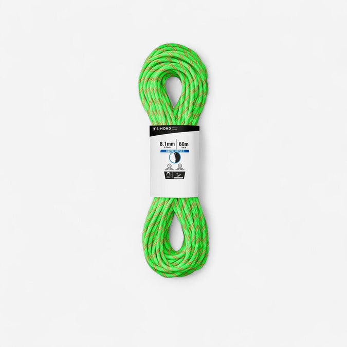 





Double dry climbing and mountaineering rope 8.1 mm x 60 m - Rappel 8.1 Green, photo 1 of 6