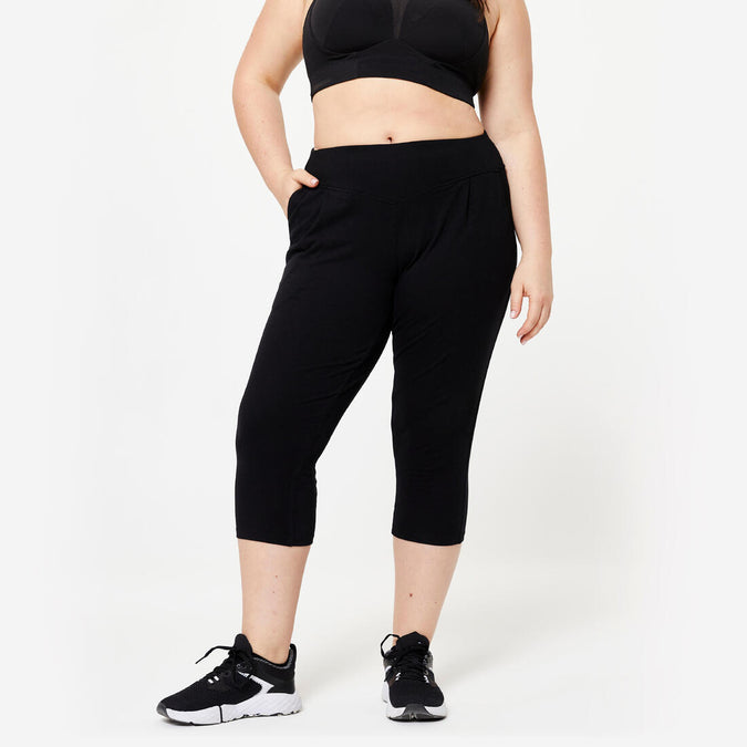 





Women's Fitness Cropped Bottoms 500 with Pockets - Black, photo 1 of 8