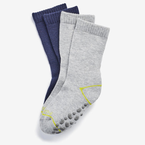 





Kids' Non-Slip Socks Twin-Pack - Navy/Grey