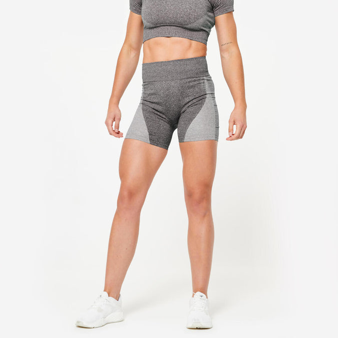 





Seamless High-Waisted Fitness Bike Shorts - Grey, photo 1 of 6