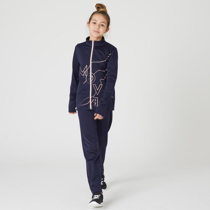 





Kids' Breathable Synthetic Tracksuit Gym'y - Pink Top/Navy Bottoms, photo 1 of 5