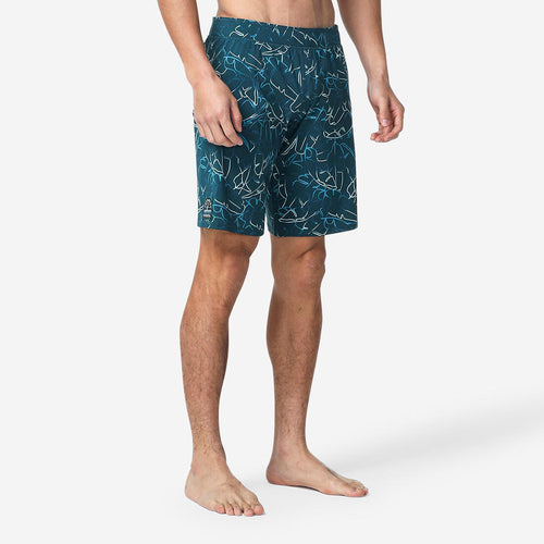 





Men’s Swimming Shorts - Swimshort 100 Long - Bana Turquoise Navy Blue