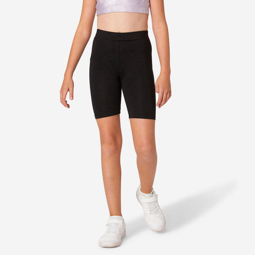 





Girls' Multisport Cotton Cycling Shorts - Black