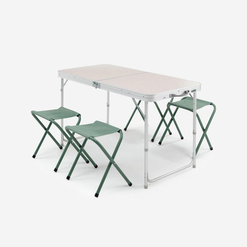 





FOLDING CAMPING TABLE - 4 STOOLS - 4 TO 6 PEOPLE