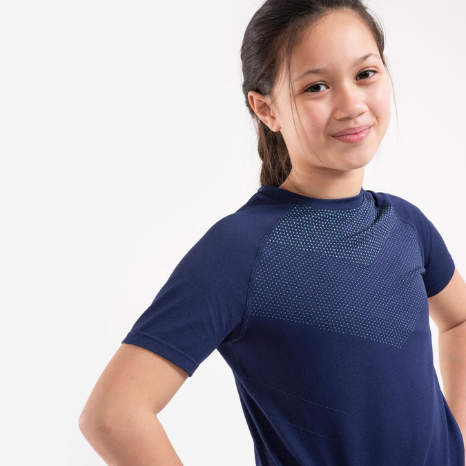 





Kids' SKINCARE 500 breathable short-sleeved running T-shirt - navy green, photo 1 of 8