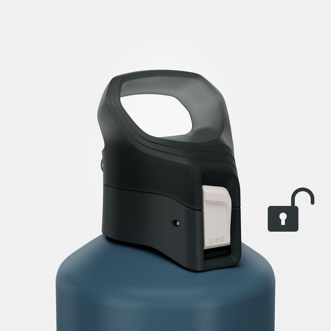 1.5L aluminium flask with quick-open cap for hiking
