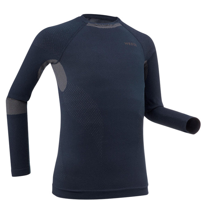 





Kids’ seamless ski base layer I-Soft top - BL 900 - Navy / Beige, photo 1 of 15