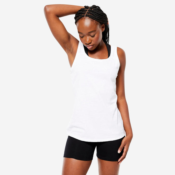 





Women's Fitness Straight-Cut Tank Top 100 - White, photo 1 of 5