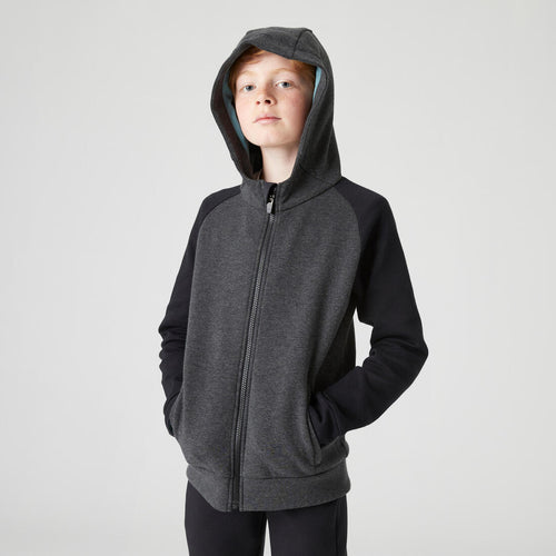 





Kids' Breathable Cotton Zip-Up Hoodie 900 - Light Grey Marl