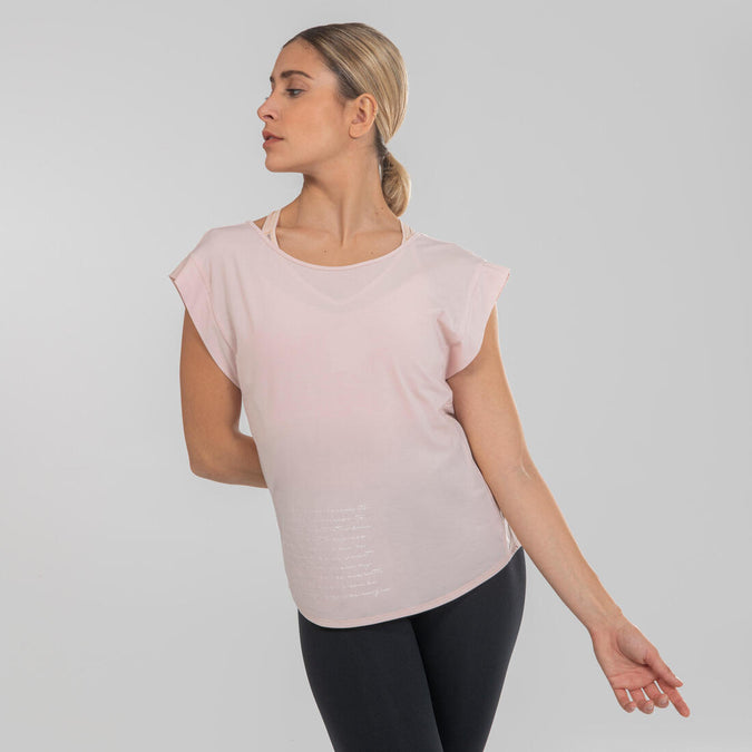 





Women's Modern Dance Loose Cross-Back T-Shirt - Pink, photo 1 of 7