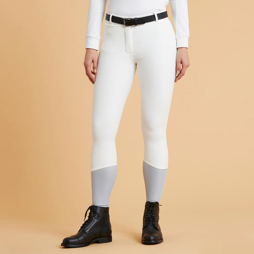 





Women's Warm and Water-Repellent Horse Riding Jodhpurs Kipwarm 500 - White