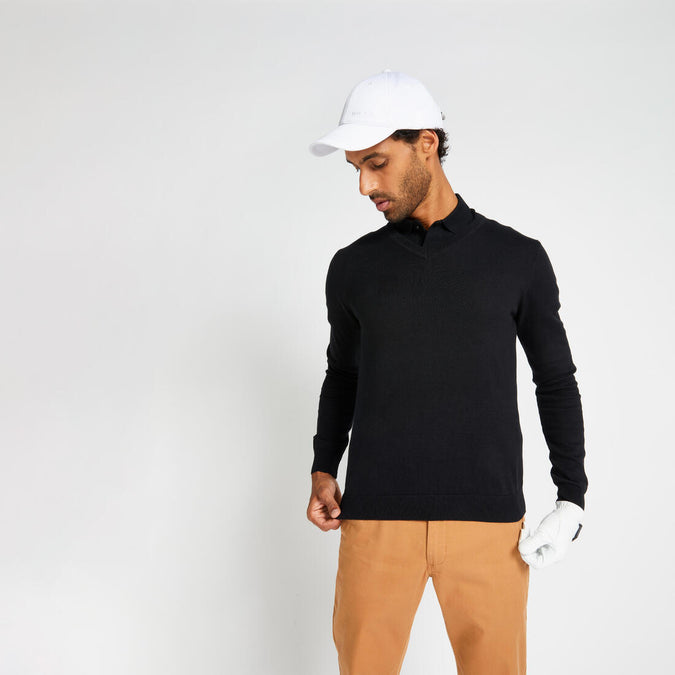 





Men's golf V-neck pullover MW500 black, photo 1 of 7