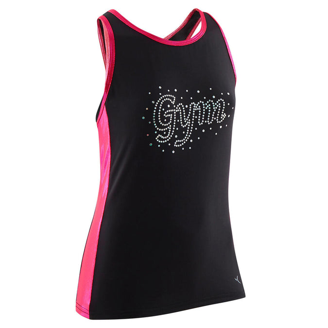 





Girls' Artistic Gymnastics Tank Top - Black/Pink/Sequins, photo 1 of 5