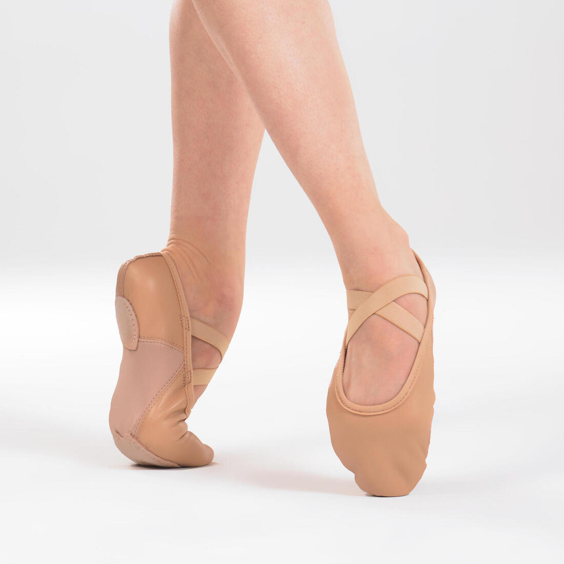 Leather Split-Sole Demi-Pointe Shoes Sizes 9.5C - 8 - Beige