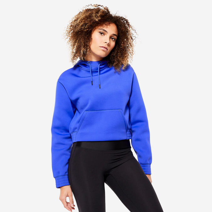 





Cropped Cut Fitness Cardio Hooded Sweatshirt - Blue, photo 1 of 7