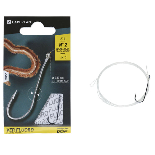 





SN FLUORO eyed hooks to line for sea fishing with worms