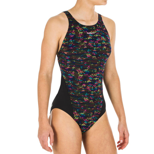 





Girls' One-Piece Swimsuit Kamyleon Print - Fire black/yellow