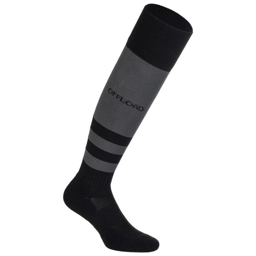 





Adult Rugby High-Cut Socks R500 - Black/Grey