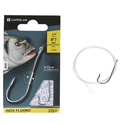 





SN FLUORO stainless-steel eyed hooks to line for sea fishing