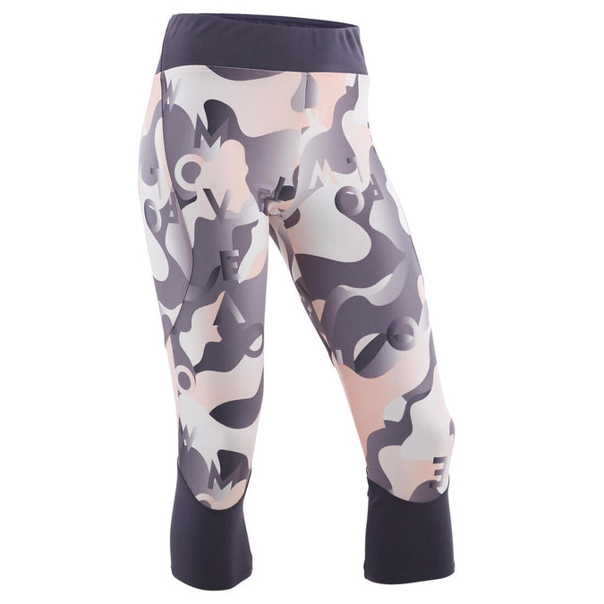 





Girls' Breathable Synthetic Cropped Leggings - Grey/Print, photo 1 of 5