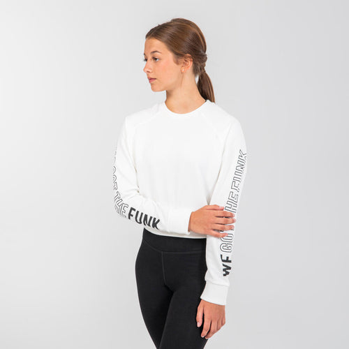 





Girls' Modern Dance Cropped Sweatshirt - White