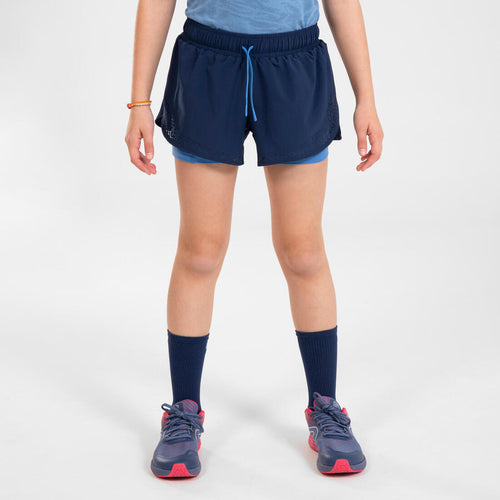 





KIPRUN DRY+ Girls' 2-in-1 Running Tight Shorts