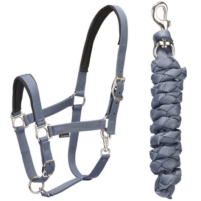 





Horse Riding Halter + Leadrope Set - Nubuck/Blue-Grey, photo 1 of 9