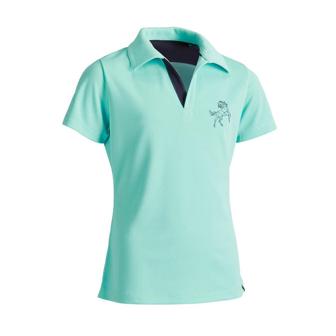 





Kids' Horse Riding Short-Sleeved Mesh Polo Shirt 500, photo 1 of 8