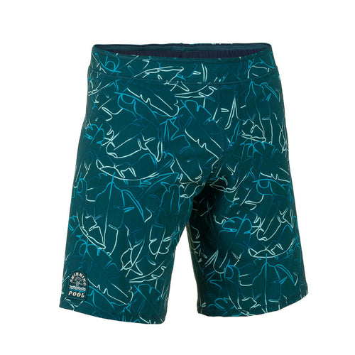 





Men’s Swimming Shorts - Swimshort 100 Long - Bana Turquoise Navy Blue