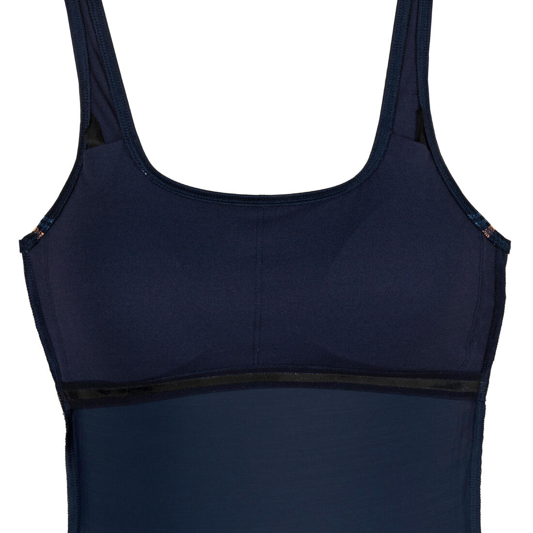 Women's Heva 1-piece swimsuit with skirt navy stripes