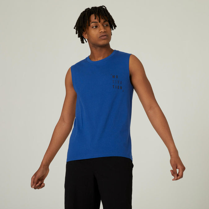 





Men's Straight-Cut Crew Neck Stretchy Cotton Fitness Tank Top 500 Cosmeto, photo 1 of 4