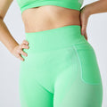 High-Waisted Seamless Fitness Leggings with Phone Pocket
