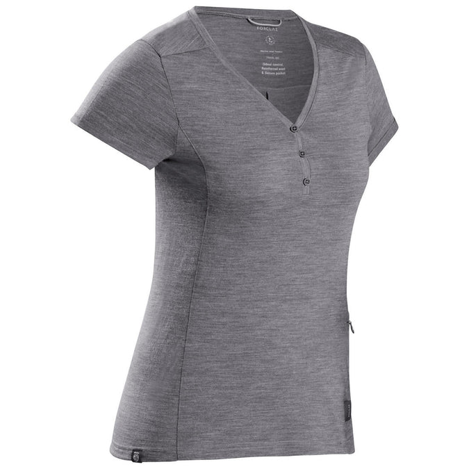 





Women's Trekking Merino Wool T-Shirt - TRAVEL 500 Grey, photo 1 of 9