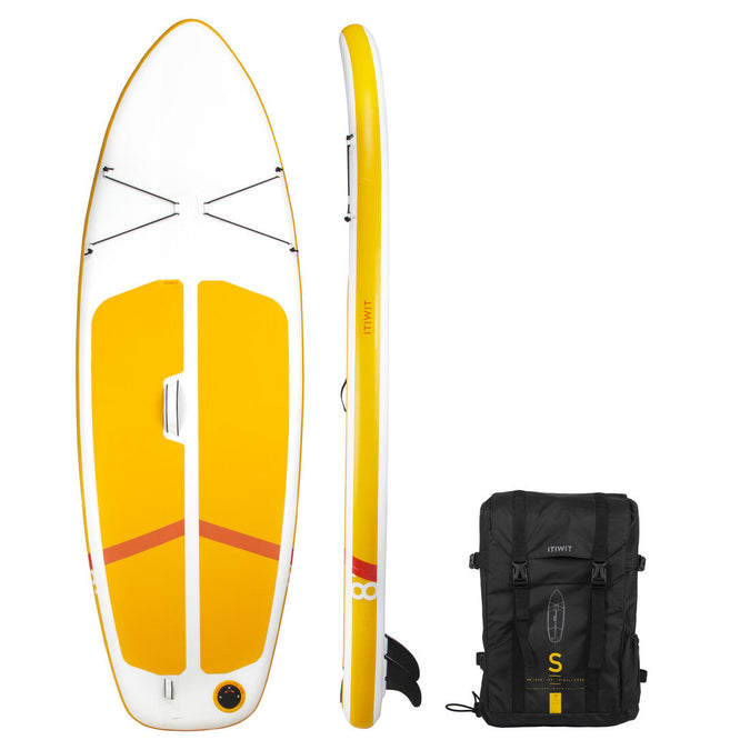 





100 COMPACT 8FT (S) INFLATABLE STAND-UP PADDLEBOARD - YELLOW/WHITE (up to 60kg), photo 1 of 29