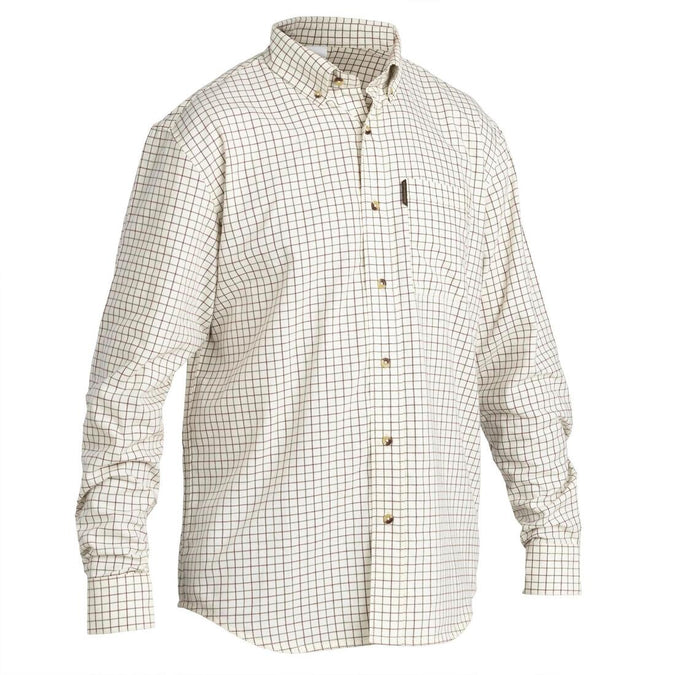 





Men's Hunting Long-sleeved Breathable Cotton Shirt - 100 checked white., photo 1 of 7