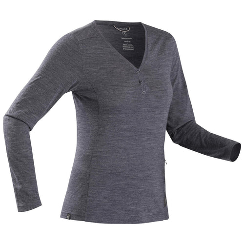 





Women's Travel Trekking Merino Wool T-Shirt - TRAVEL 500 Navy