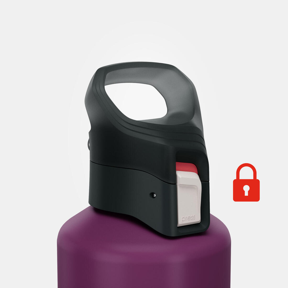 1 L aluminium water bottle with quick opening cap for hiking