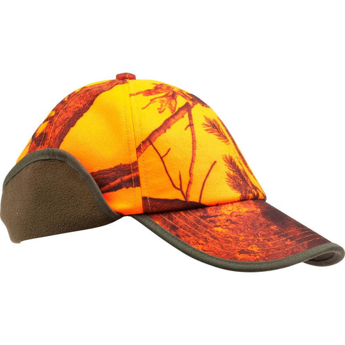 





Orange camouflage hunting cap with flap