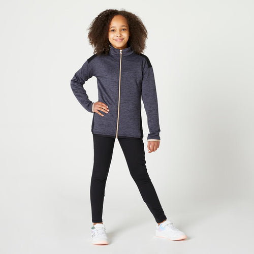 





Kids' Breathable Synthetic Tracksuit S500 - Black/Dark Grey Marl