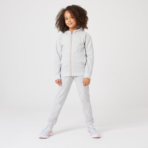 





Kids' Warm Tracksuit 500 - Grey with Golden Zip