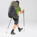 Men's waterproof leather hiking boots - MT100 Wide - Khaki