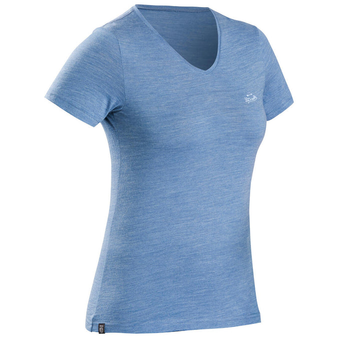 





Women's Short-Sleeved Merino Wool Trekking Travel T-Shirt - TRAVEL 100, photo 1 of 8